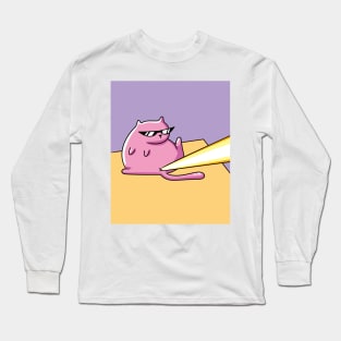 Laser Cat Meow Special Service Long Sleeve T-Shirt